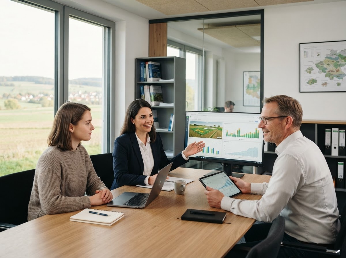 AgraNova Systeme Team bei der Auswertung von Finanzkennzahlen